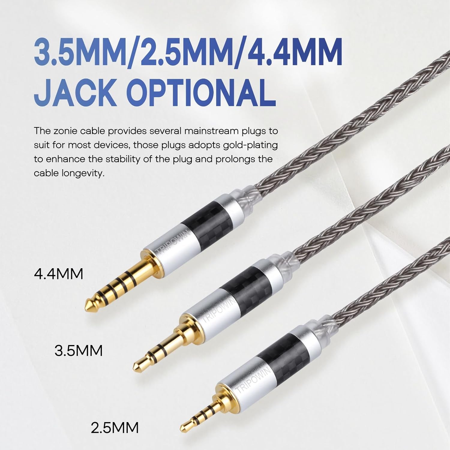 Zonie 16 Core Silver Plated Cable SPC Earphone Cable for BL03 TRN V90 V80 AS10 ZS10 ZS6 ES4 ZST ZSR Iems (2Pin 0.78-3.5Mm, Grey)